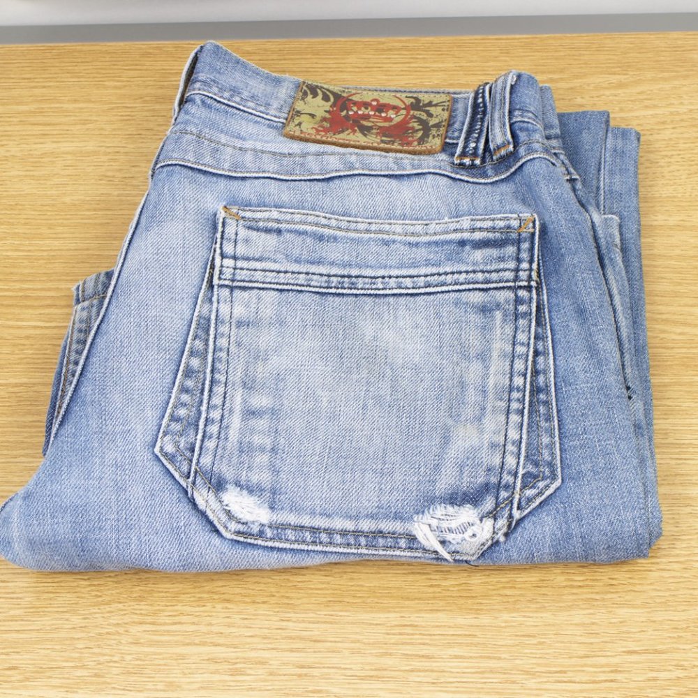 Lee Cooper Gold Denim Bootcut 30 X 29 Men's Jeans Medium Wash Button Fly Hemmed